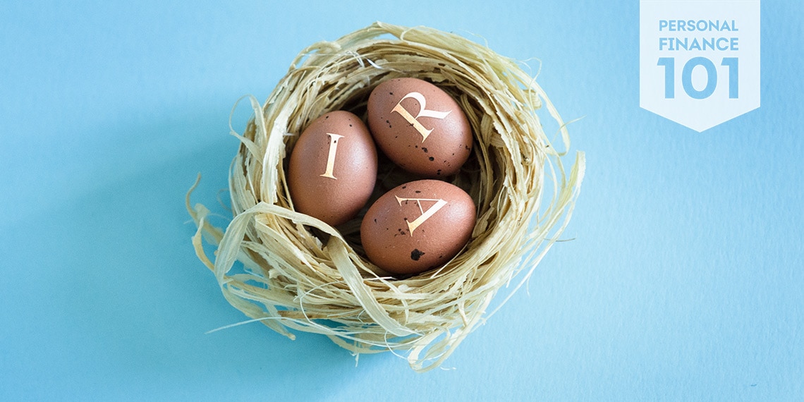 A nest with three eggs spelling IRA