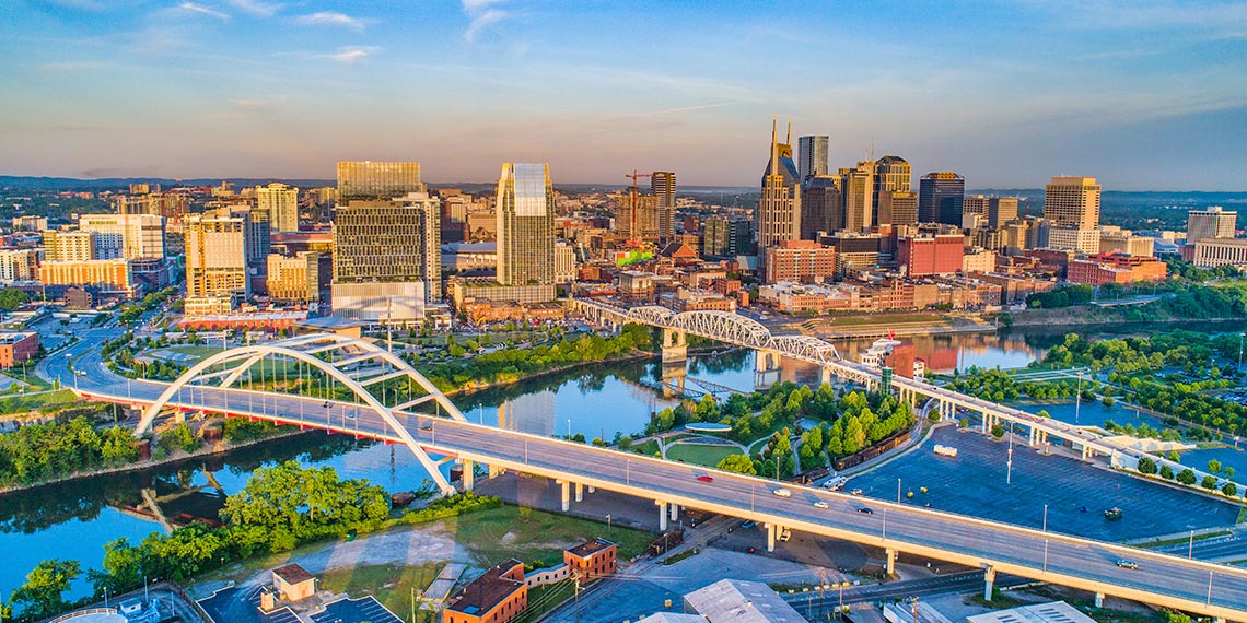 Nashville, Tennessee, pictured from above.